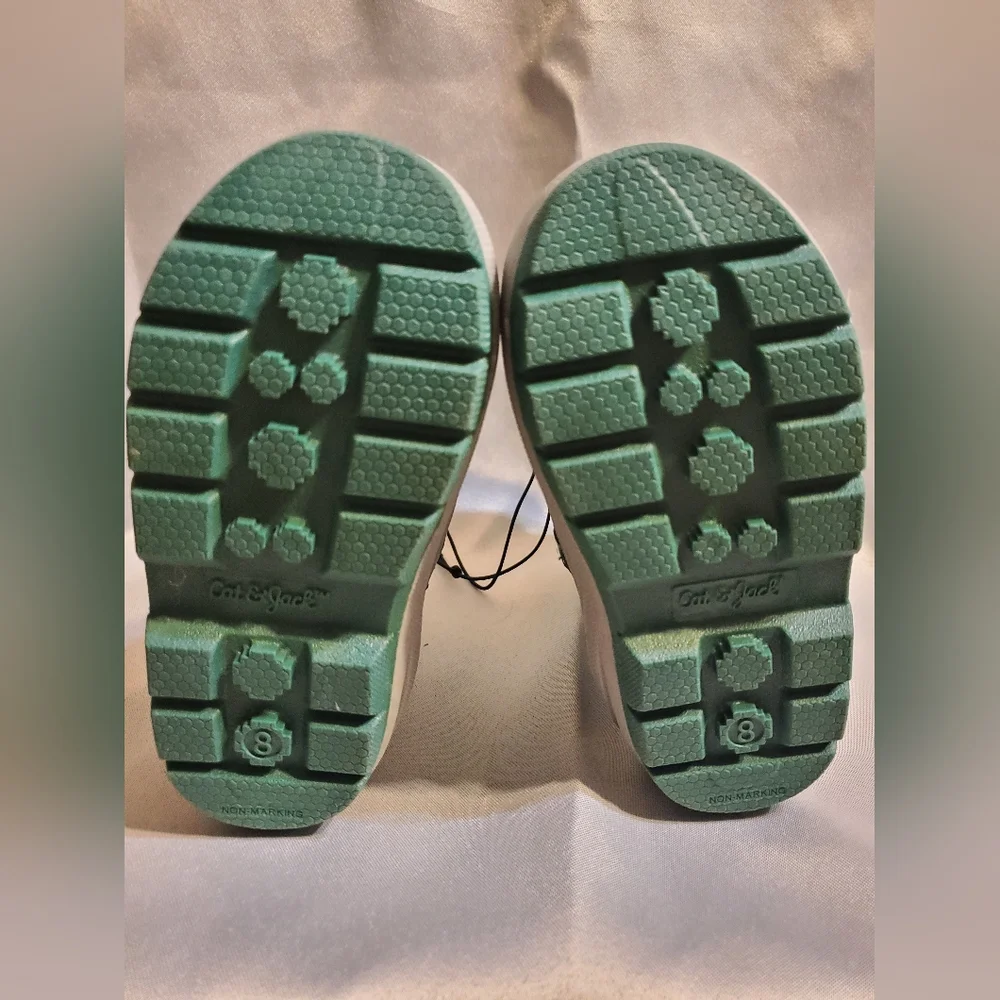 Kids Waterproof Snow & Rain Boots - Light Gray and Mint